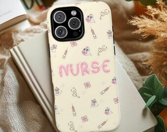 Halloween Nurse Phone Case: Spooky Ghost & Medical Icons