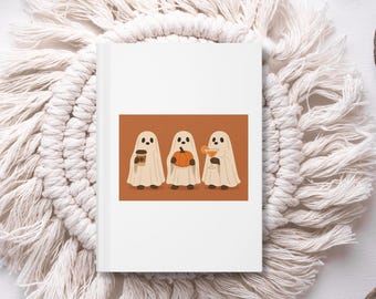 Spooky Ghost Hardcover Journal: Fall Writing Notebook
