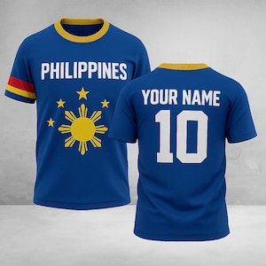 Custom Philippines 3D Shirt - Personalized Filipino Pride Tee with Name and Number