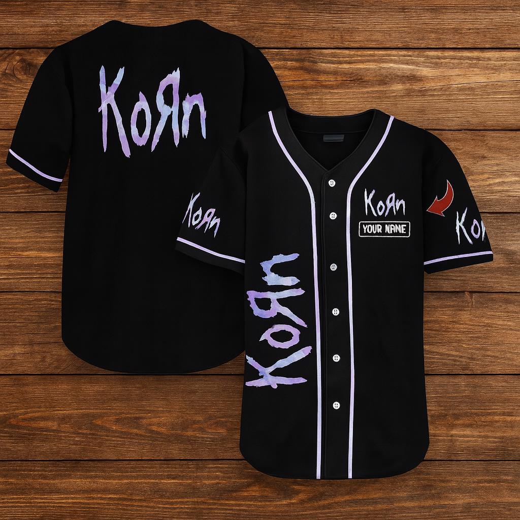 Korn Baseball Jersey – Custom Nu Metal Band Shirt With Purple Logo