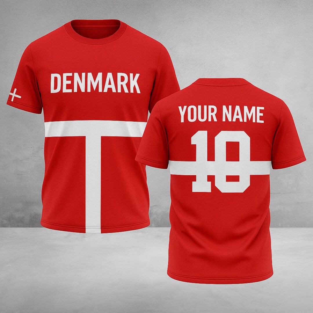Custom Denmark Soccer Jersey – Personalized Danish Flag Shirt With Name ...
