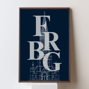 Póster de Friburgo con Münster, impresión artística en papel de alta calidad, decoración de pared para salón, oficina o como regalo.