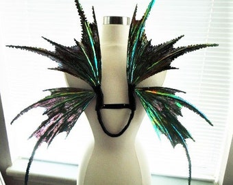 Black Goth Fairy Wings (Made to Order by Request)