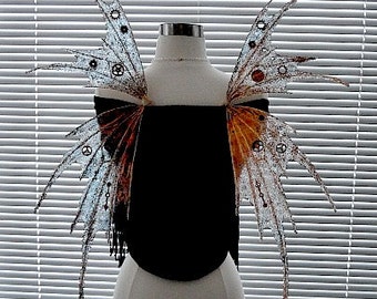 Steampunk Fairy Wings-Iridescent-Large Adult Size  32" tall x 28" wing span across  (Made to Order by Request)