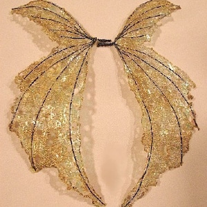 One of a Kind  Fairy Wings-Iridescent-On Golden Wings- Doll and Bear Wings