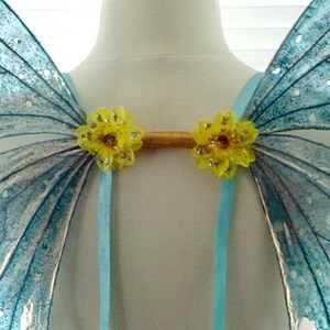 Fairy Wings-Iridescent Turquoise Adult size 32 x 28 made to order in the color you request image 5