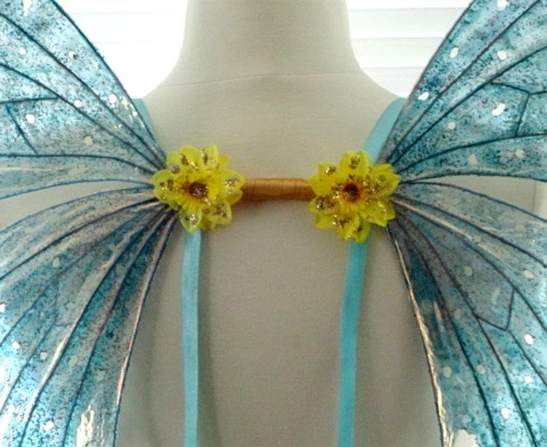 Fairy Wings-Iridescent Turquoise Adult size 32 x 28 made to order in the color you request image 5