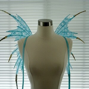 Fairy Wings-Iridescent Turquoise Adult size 32 x 28 made to order in the color you request image 4