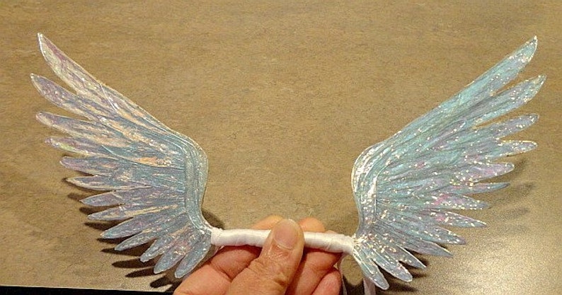 Angel and Fairy Wings-Iridescent-OOAK Wings for Dolls and Bears Made to Order by Request image 6