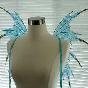 Fairy Wings-Iridescent Turquoise Adult size 32 x 28 made to order in the color you request image 3