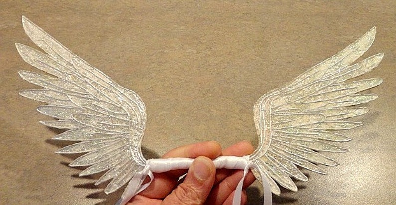 Angel and Fairy Wings-Iridescent-OOAK Wings for Dolls and Bears Made to Order by Request image 5