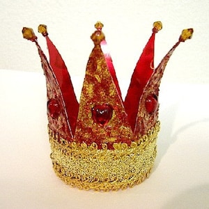 Red Queen Crown and Cake Toppersmade by Request OOAK - Etsy