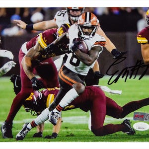 Photo autographiée par Elijah Moore 8 x 10 Cleveland Browns