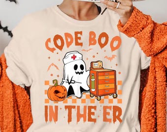 Halloween Nurse Png, Emergency Department ER Nurse Halloween Png, Code Boo In The Er Png, Emergency Nurse Halloween Png, Ghost Nurse Png