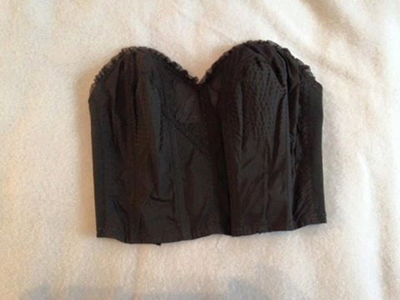 Longline circle stitch bra Black vintage 50s 60s