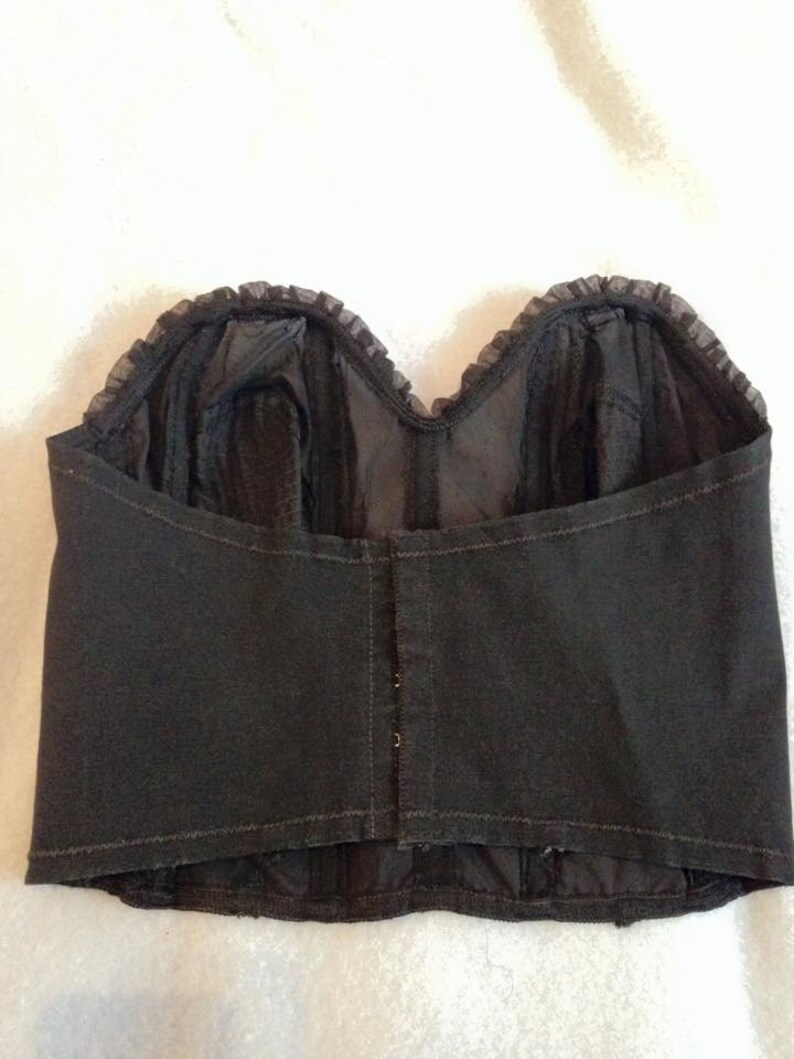 Longline circle stitch bra Black vintage 50s 60s