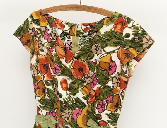 Vintage 1950s 50s floral print dress by Alice Edw… - image 2