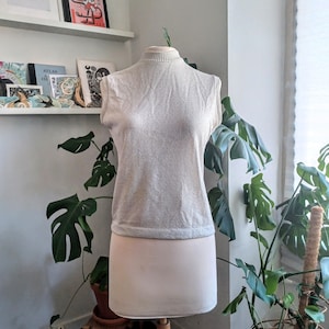 Regata feminina vintage prateada metálica Lurex 70s 60s St Michael Small S