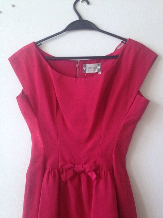 50s party dress / Red Magenta / 1950s / Small - image 4