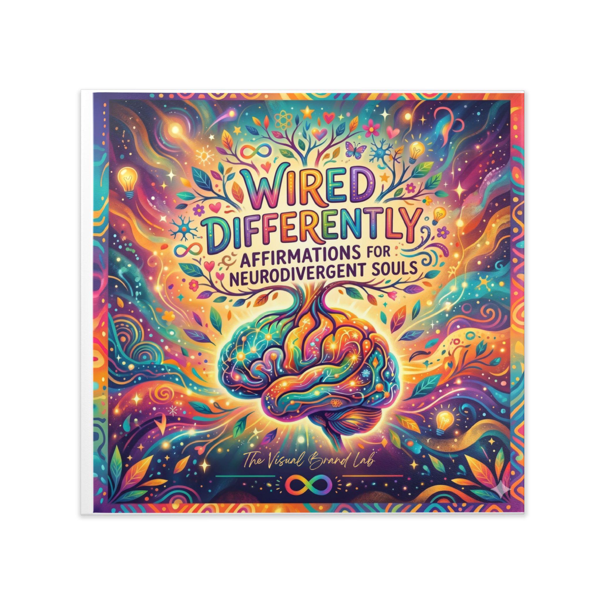 Wired Differently Affirmation Book for Neurodivergent Adults ADHD Autism Mental Health 8x8" Hardcover
