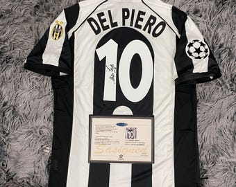 Alessandro Del Piero ASSINADO Juventus 97/98 Home Jersey/Shirt - COA - 1998 Retro