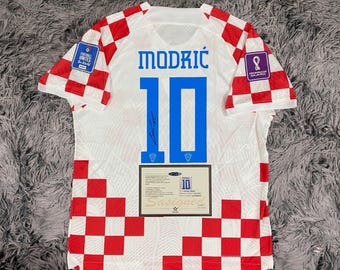 Luka Modric SIGNED Croatia 21/22 World Cup Home Jersey/Shirt - COA - 2022