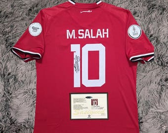 Camisa oficial do Egito 23/24 assinada por Mo Salah - Certificado de Autenticidade - 2024
