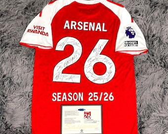 Arsenal FULL 2025 SIGNED Team Squad Signature Jersey/Shirt + COA 25/26
