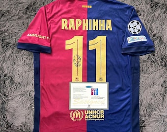 Raphina SIGNED Barcelona 24/25 Home Jersey/Camisa - COA - 2025