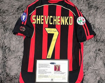 Andriy Shevchenko ASSINADO AC Milan 06/07 Home Jersey/Shirt - COA - 2006/07 Retro