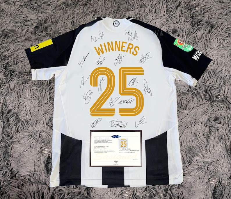Newcastle FULL 2024 SIGNED Newcastle Jersey Carabao Cup Winners 24/25 - COA image 1