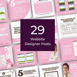 Website Designer Social Media Post Templates Digital Download Canva Editable Content for Web Design Business Marketing and Branding