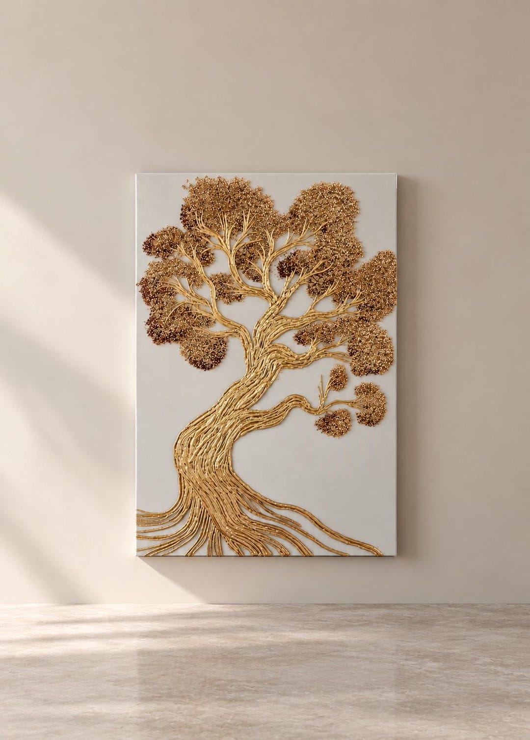Tree Of Gold Gold Tree Painting Made to Order, Textured 3D Wall Art on Canvas ...