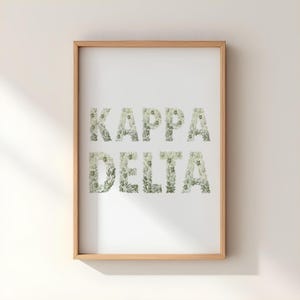 Kappa Delta Floral Letters Print | Kappa Delta Greek Letters Wall Art | Sorority Gift | Big Little Reveal | Dorm Decor | College Sorority
