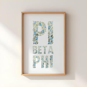 Pi Beta Phi Floral Letters Print | Pi Beta Phi Greek Letters Wall Art | Sorority Gift | Big Little Reveal | Dorm Decor | College Sorority