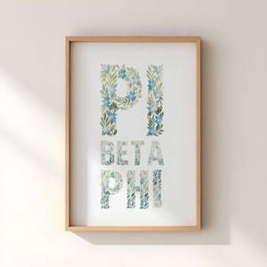 Pi Beta Phi Wall Art | Sorority Greek Letters | Floral Rush Dorm Wall Art | Recruitment Apartment Decor (Instant Digital Download)