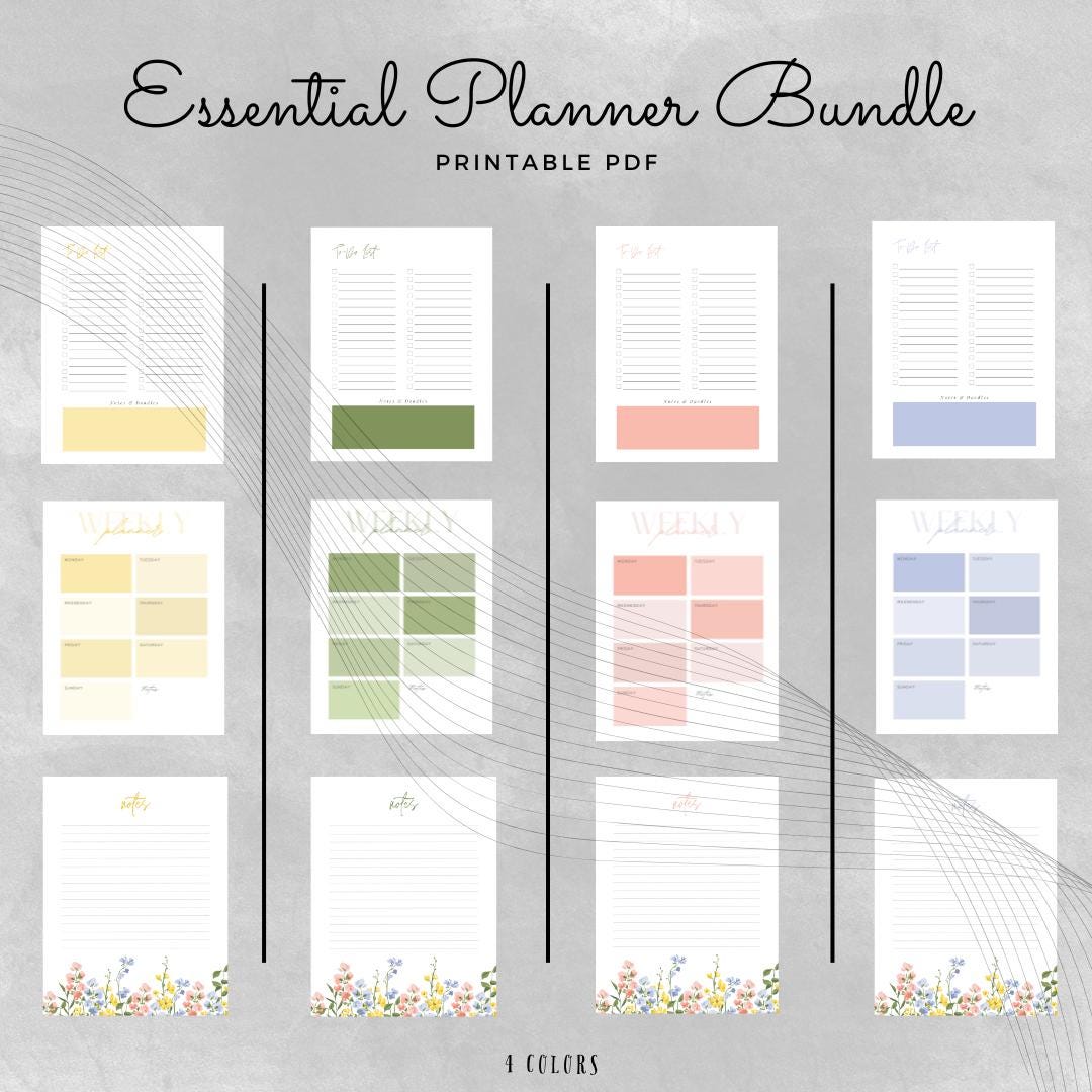 Essential Planner Bundle - Etsy