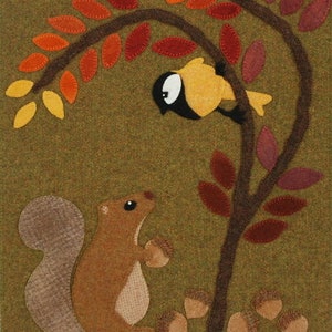&quot;Wollapplikation &quot;&quot;Chirp & Chatter&quot;&quot; PDF e-PATTERN &quot;&quot;Chirp & Chatter&quot;&quot; hand gefärbter Wollfilz.&quot;