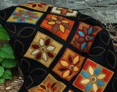 Wool Applique Pattern quot The Emmitsburg Road quot bed runner rug table runner wall hanging primitive folk art hand dyed rug hooking wool