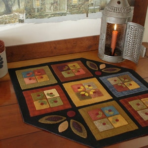 Wool applique kit pattern quilt &quot;The Stone House Kitchen&quot; 28 1/2&quot; x 19 1/2&quot; primitive table runner candle mat hand dyed rug hooking