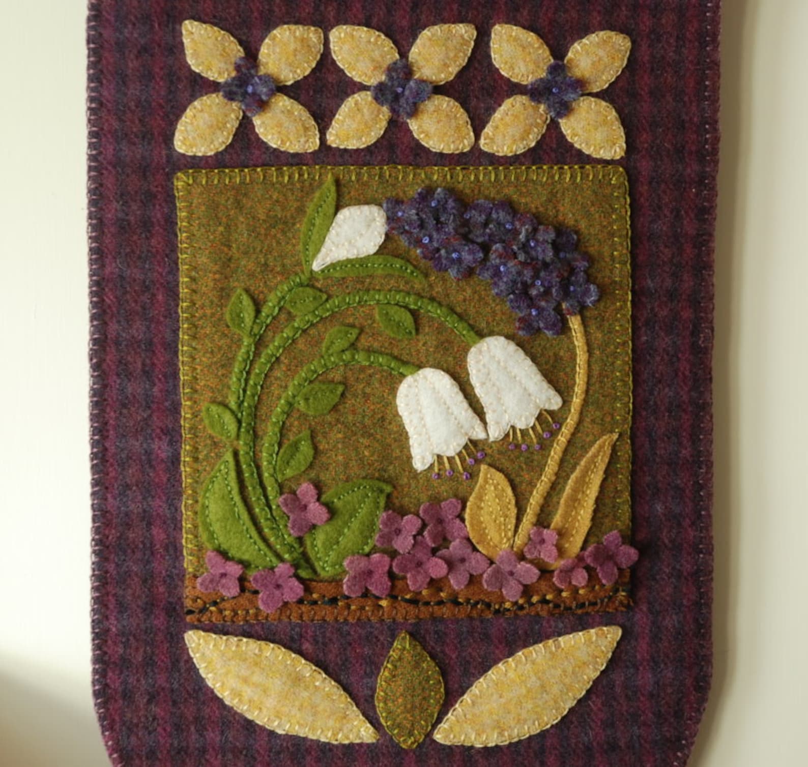 Wool applique PATTERN Woodland Spring wall hanging Etsy