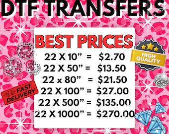 Custom DTF Transfer: Full Color, Hot Peel, Ready to Press, Gang Sheet,