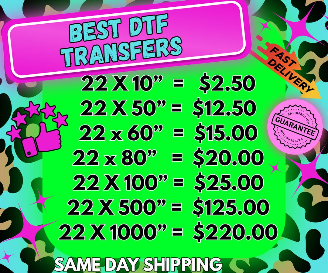 Custom DTF Transfer: Full Color, Hot Peel, Gang Sheet, Dtf Transfers ...