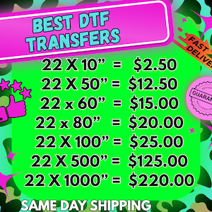 Custom DTF Transfer: Full Color, Hot Peel, Gang Sheet, Dtf Transfers Ready to Press
