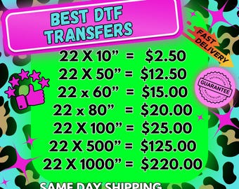 Custom DTF Transfer: Full Color, Hot Peel, Gang Sheet, Dtf Transfers Ready to Press