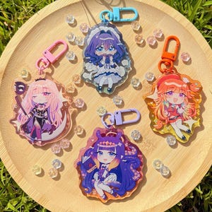 Hololive EN Acrylic Charm Keychain | Takanashi Kiara | Mori Calliope | Ninomae Ina&#39;nis | Ouro Kronii