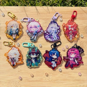 Honkai: Star Rail Glitter Epoxy Charm Keychain | March 7th | Castorice | Stelle | Dan Heng | Argenti | Jing Yuan | Kafka | Blade