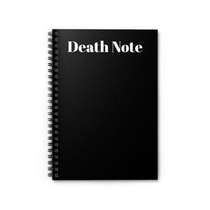Spiralblock mit dunklem Thema - Death Note Design, Einzigartiges Geschenk für Autoren, Journaling, Lernnotizen, Halloween Dekor, Anime Merchandise