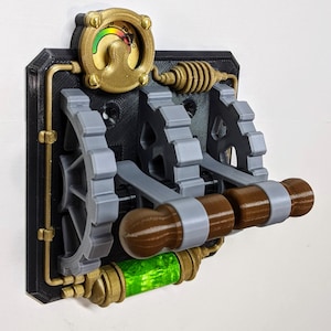 Steampunk Light Switch Cover, Industrial, Sci-Fi, Futuristic, Cyberpunk, Dieselpunk - Lever Action, Easy Install, Glow in Dark, Screws Incl.