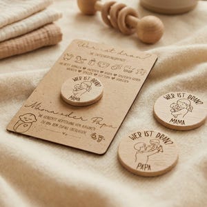 Moneta della decisione per i genitori: regalo di nascita: baby shower: mamma o papà? Chi è il prossimo? Idea regalo per baby shower